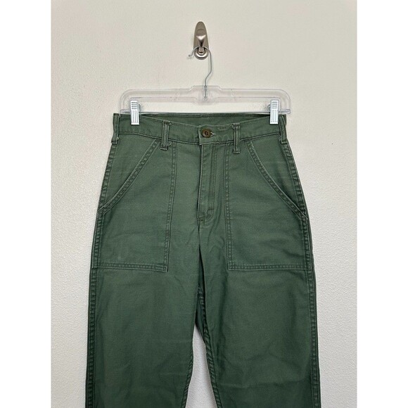 Stan Ray Vintage Fatigue Army Green Pants Tapered Leg Cotton Mens 28x32 Waist 28 - Picture 3 of 11